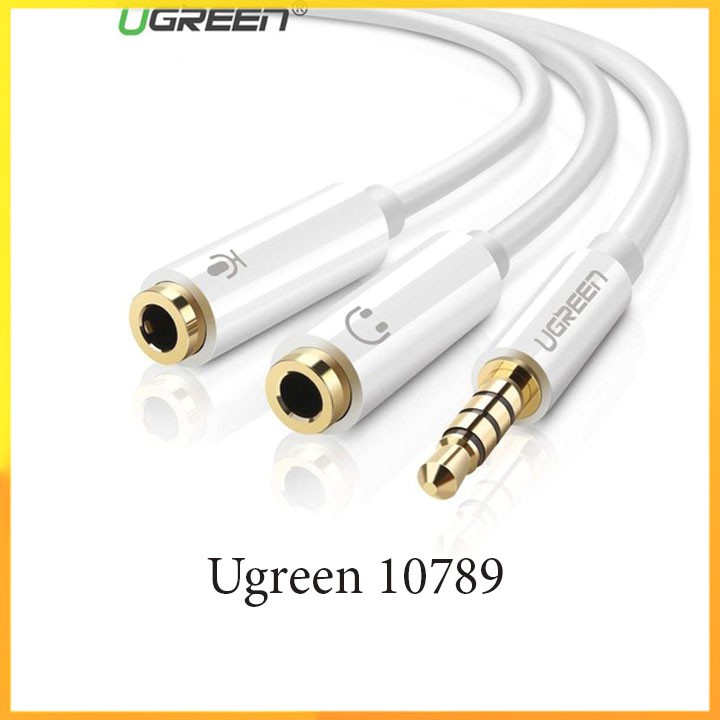 Cáp audio 1 cổng 3.5mm ra 2 cổng 3.5mm Ugreen 10789