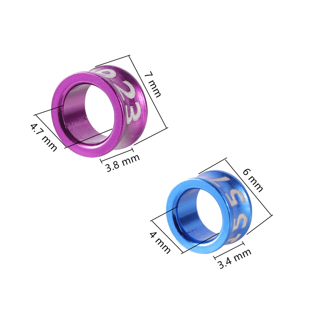 Set 20 Vòng Nhiều Màu Sắc Kích Thước 4 mm / 4.7 mm Huấn Luyện Chim