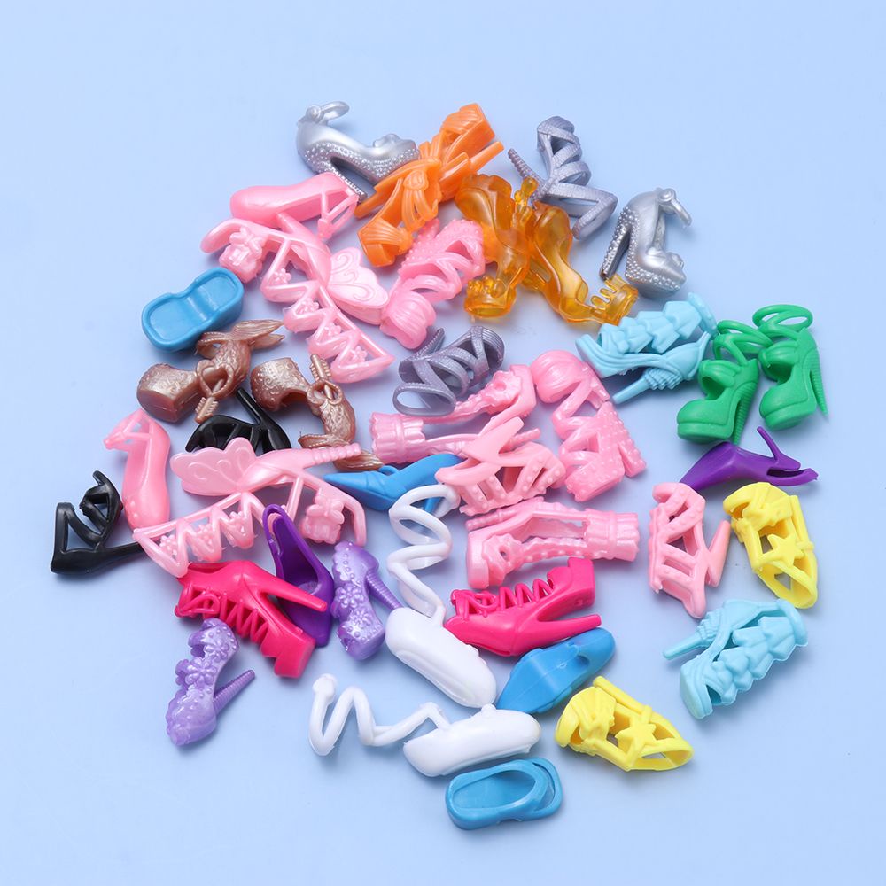 Set 20 đôi giày cao gót 30cm dễ thương cho búp bê 1/6