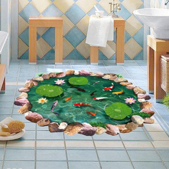 Decal trang trí Hồ Cá KOI 3D
