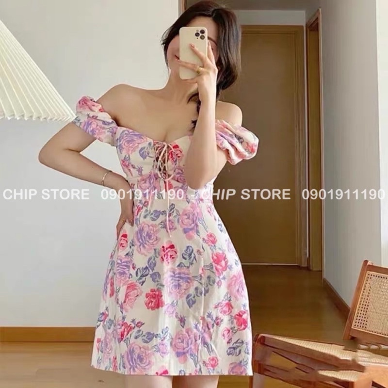 VÁY HOA NHÍ RÚT DÂY ZARA XUẤT DƯ XỊN MÀU PASTEL NHẸ NHÀNG