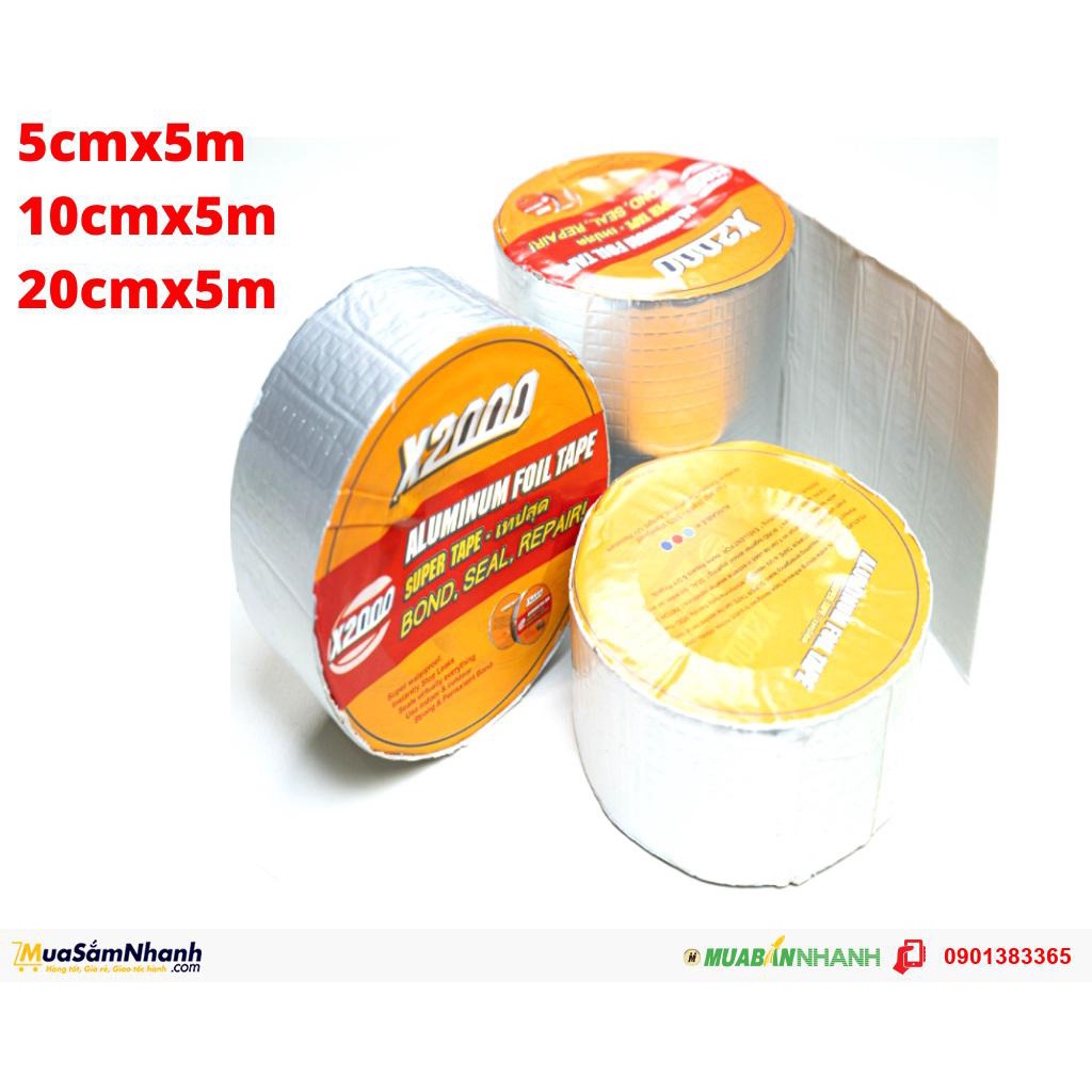 Băng keo chống thấm X2000 5cm x 5m băng keo siêu dính Nhật Bản chống thấm dột, dán tường, dán mái tôn, dán ống nước