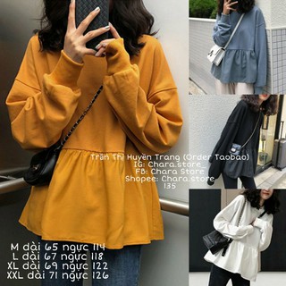 Áo babydoll dài tay nỉ da cá