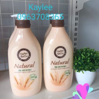 Sữa Tắm Chiết Xuất Gạo, Hoa Hồng Happy Bath Natural Real Mild Body Wash 900g