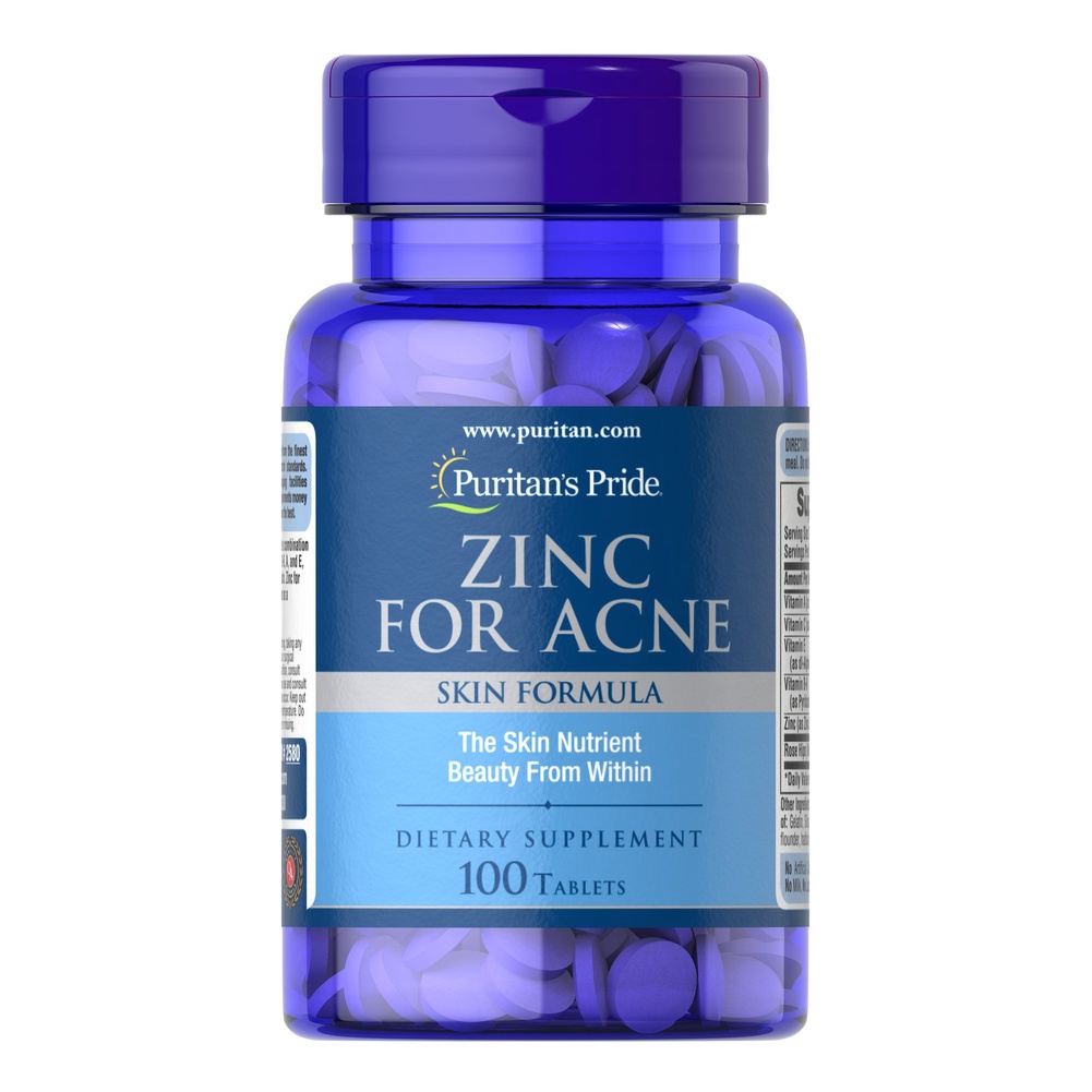 Viên uống kẽm ngừa mụn Zinc For Acne của Puritan Pride 100v