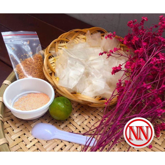 Bánh tráng chấm tỏi tắc ( bánh tráng phơi sương , dẻo)
