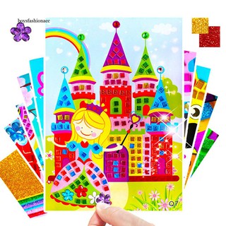 Miếng dán xếp hình mosaic DIY luyện trí thông minh cho bé