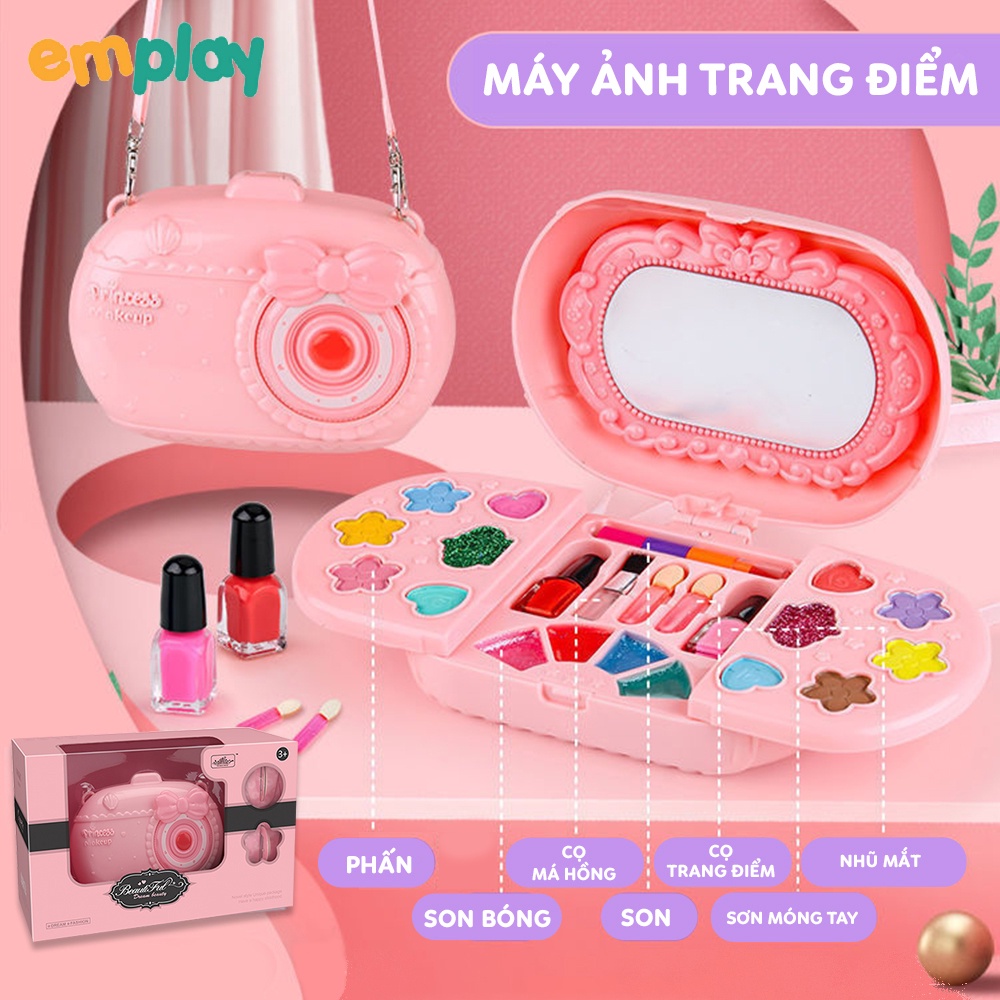 Đồ chơi bé gái trang điểm hình máy ảnh đáng yêu, đồ chơi chất liệu thật an toàn cho bé gái từ 3 tuổi