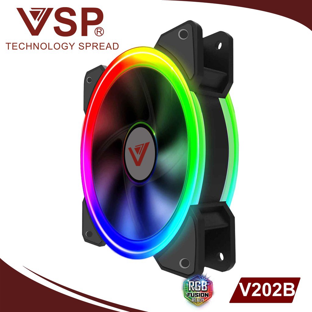 Fan Case V202B LED RGB (12cm) - Gắn Trực tiếp lên Nguồn / Tự Chuyển màu RGB