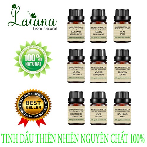 Tinh dầu nguyên chất 10ml LAIANA (nhiều mùi)