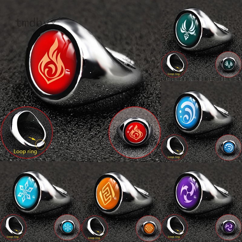 Nhẫn dạ quang họa tiết game Genshin impact có thể điều chỉnh kích cỡ