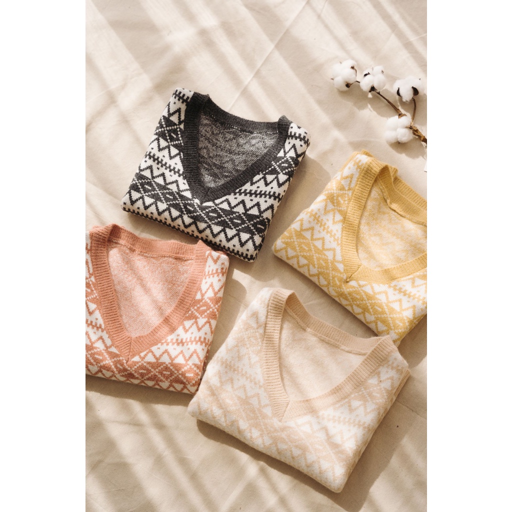 [Mã 2611THTRANG100K hoàn 10% xu đơn 99K] Áo len picked dáng gile nữ MADELEN nhiều màu họa tiết | BigBuy360 - bigbuy360.vn