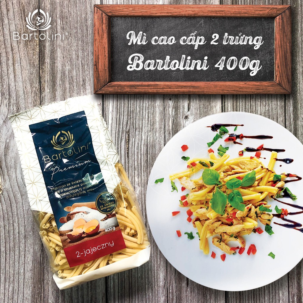 Mì nui Premium Braid 2 trứng Bartolini 400g