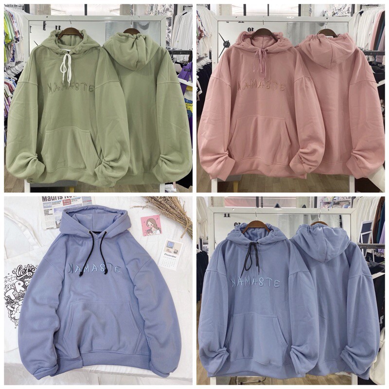 [Ảnh Thật]Áo Khoác Hoodie Unisex Form Rộng Nỉ Ngoại Nam Nữ Thêu NAMASTE ulzzang thu đông AK216 Thùy Dương Fashion | BigBuy360 - bigbuy360.vn