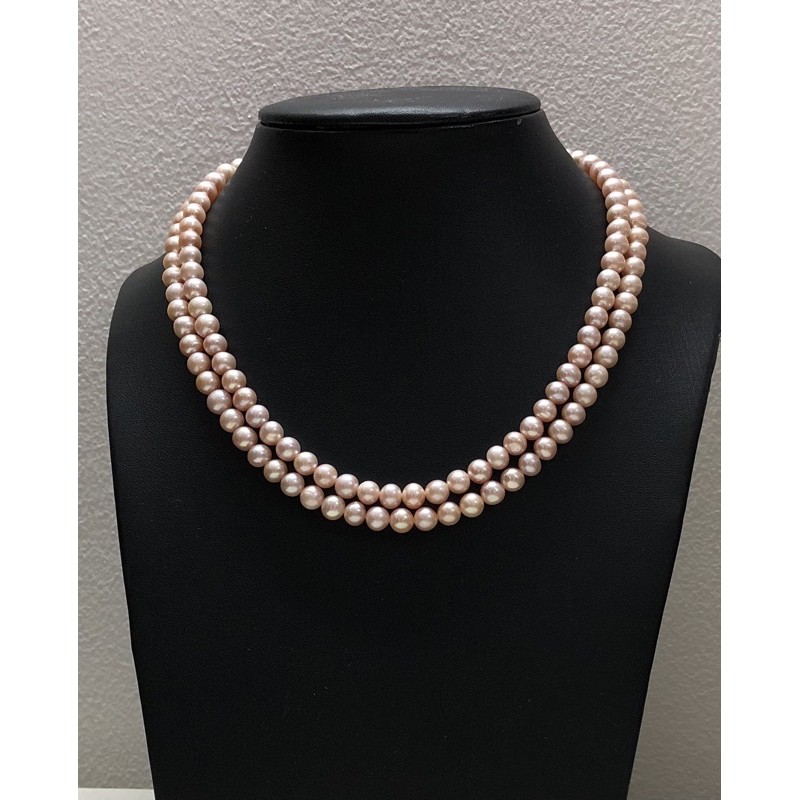 Vòng cổ hai tầng màu hồng tím