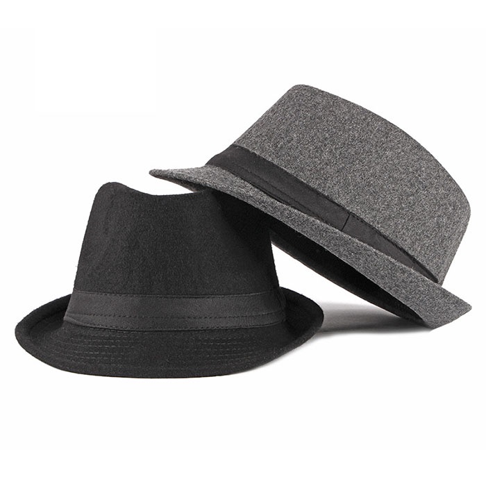 Mũ phớt nam nỉ, nón cao bồi Fedora vành nhỏ Classic cao cấp màu đen, xám