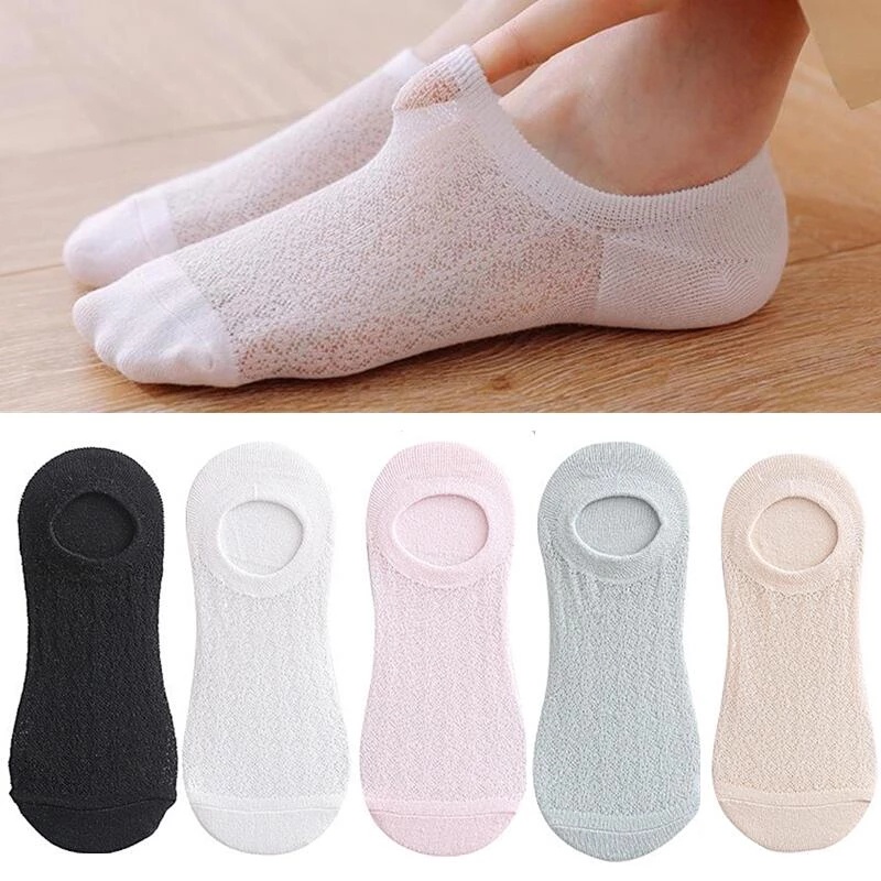 Đôi vớ thể thao vải cotton lưới mềm mỏng thoáng khí thoải mái chống trượt mùa hè phong cách Nhật Bản