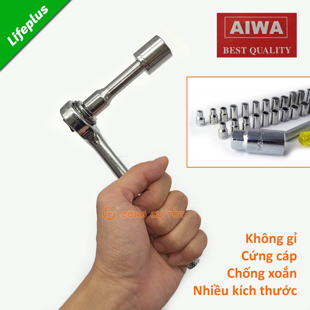 Bộ khẩu và cần xiết sửa xe thay bugi AIWA 40pcs hệ inch và mét