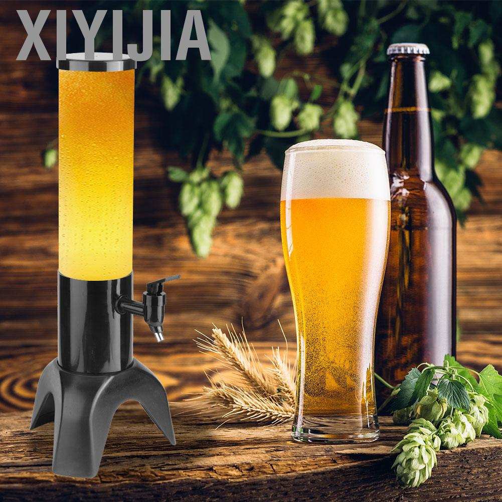 Xiyijia 1.5L Three-legged Clear Beer Tower Beverage Dispenser for Parties Home Bar Accessories