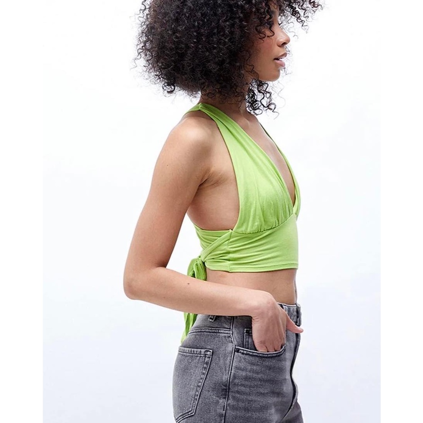 ❗️ LILAC - VNXK - DƯ XỊN - GIÁ TỐT ❗️ - Áo Pacsun Crop Buộc Eo Xanh Mạ