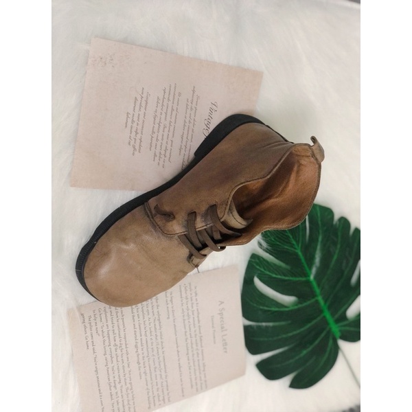 Giày boot nữ cổ cao Vintage da bò thật thời trang cá tính xinh bền rẻ (Secondhand)