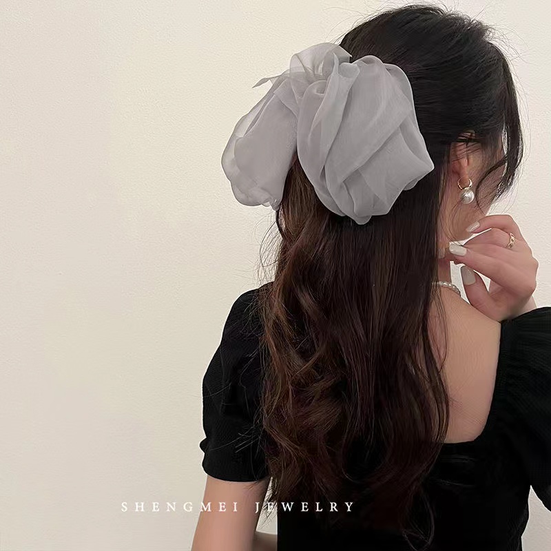 iF YOU Kẹp Tóc Hình Nơ Vải Voan Phong Cách Vintage Thanh Lịch Cho Nữ