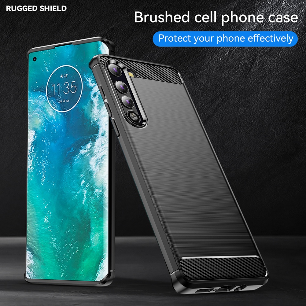Ốp Điện Thoại tpu Silicone Mềm Chống Sốc Họa Tiết Sợi Carbon Cho Motorola Moto Edge