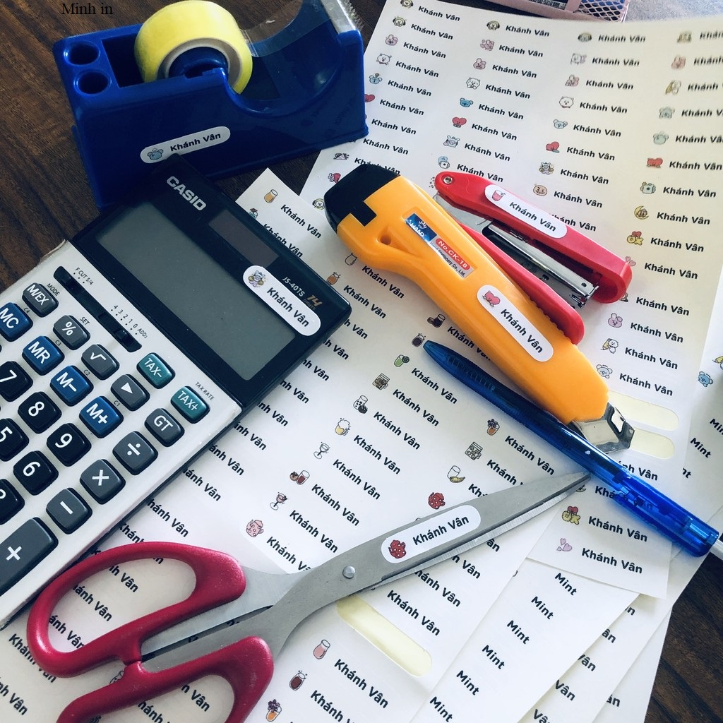 💗 100 STICKER IN TÊN BÉ 👉dán đồ dùng học tập 💥 SIÊU DỄ THƯƠNG - Minh In