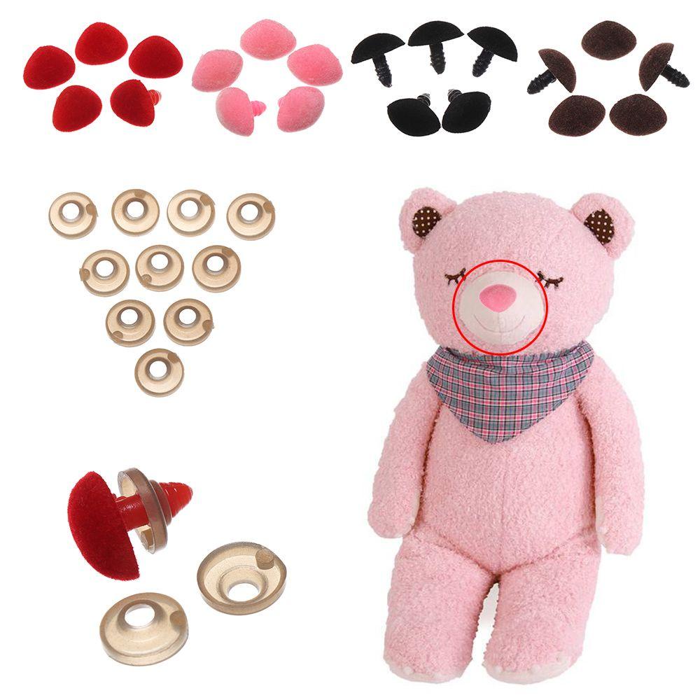 JARRED Nút Mũi Tam Giác Hình Gấu Bông Bằng Nhung Màu Hồng / Đen / Nâu DIY