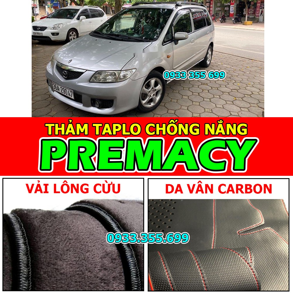 Thảm Taplo MAZDA PREMACY bằng Nhung lông Cừu, Da vân Carbon, Da vân Gỗ 2002 2003 2004 2005 2006