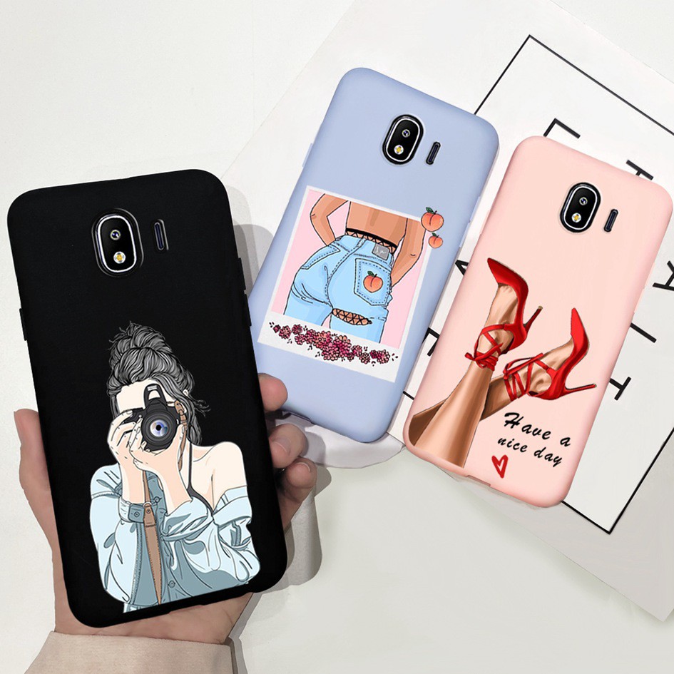Ốp điện thoại silicone mềm in hình trái tim cho Samsung Galaxy J4 2018 J400 SM-J400F 5.5 inch