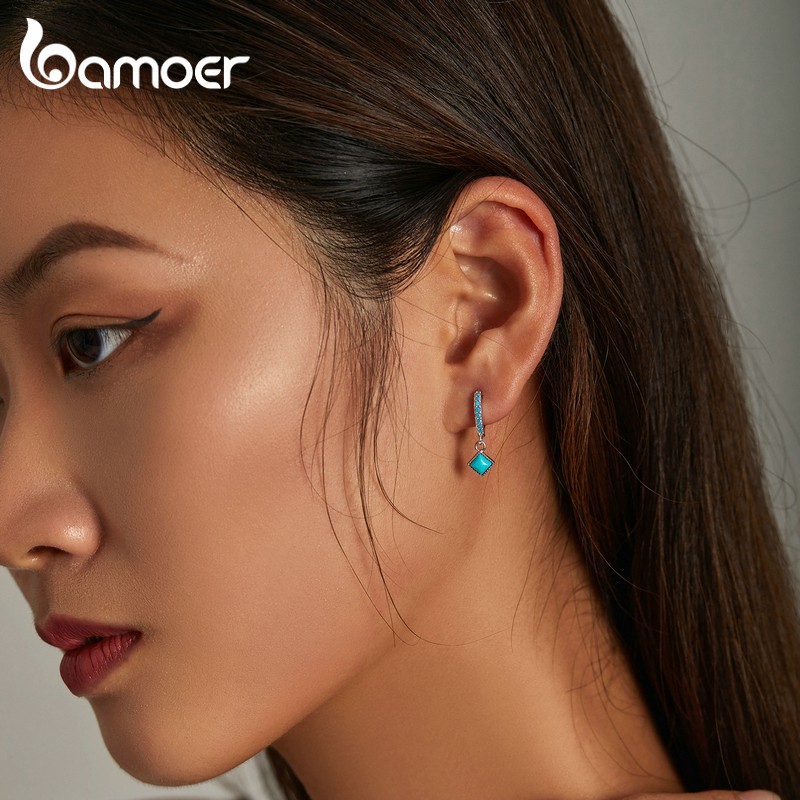 Đôi bông tai Bamoer SCE1307 bằng bạc 925 thời trang cho nữ