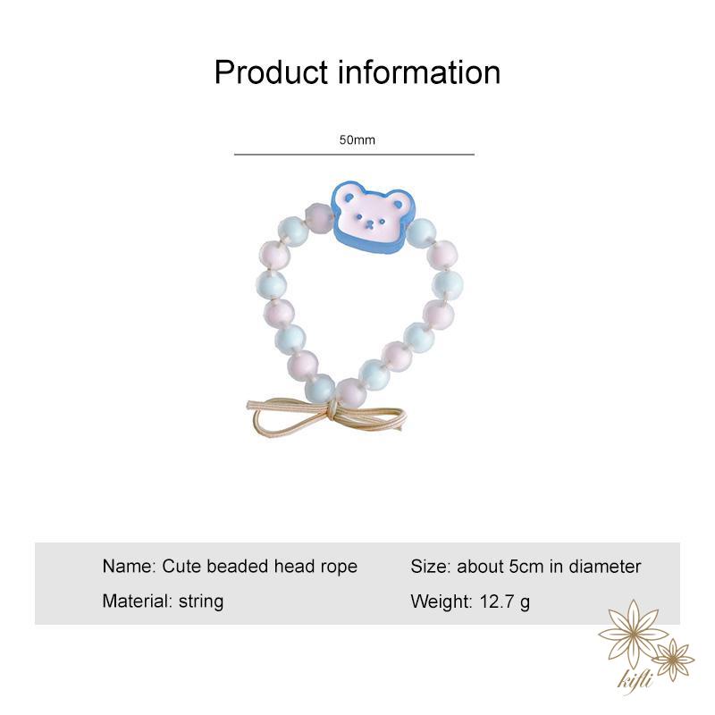 Dây Buộc Tóc Cao Su Đính Hạt Hình Gấu Tươi Mới Và Ngọt Ngào Đa Năng