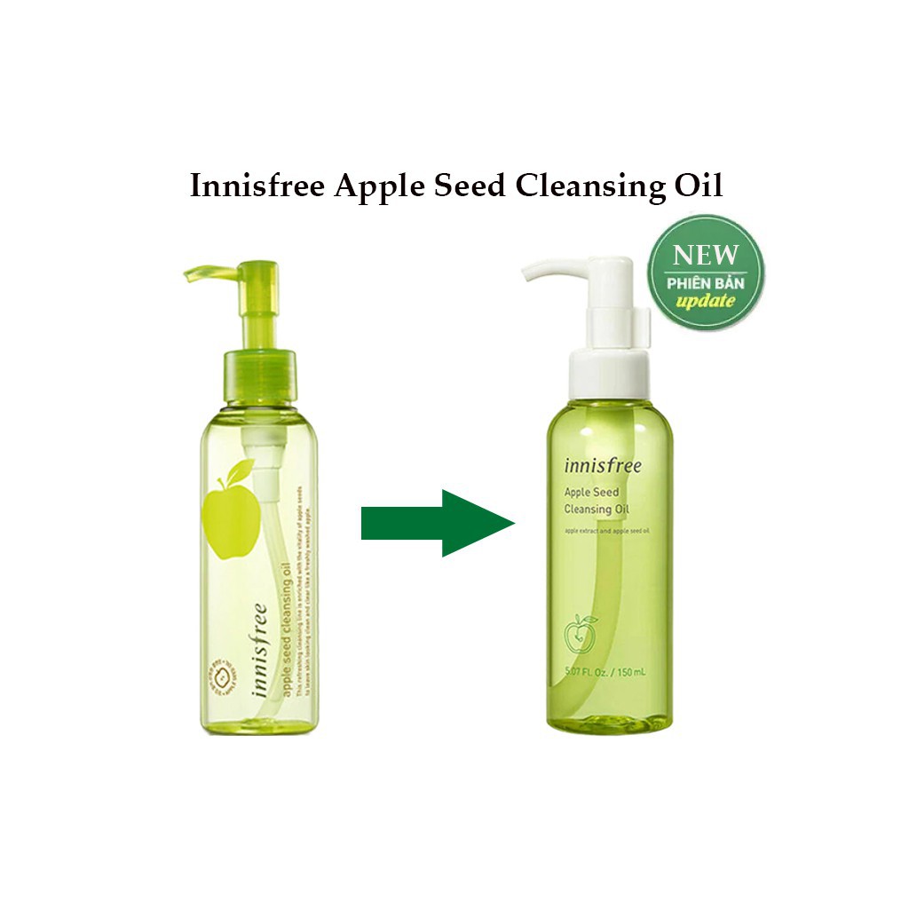 [CHÍNH HÃNG MẪU MỚI] DẦU TẨY TRANG TÁO XANH INNISFREE APPLE SEED CLEANSING OIL