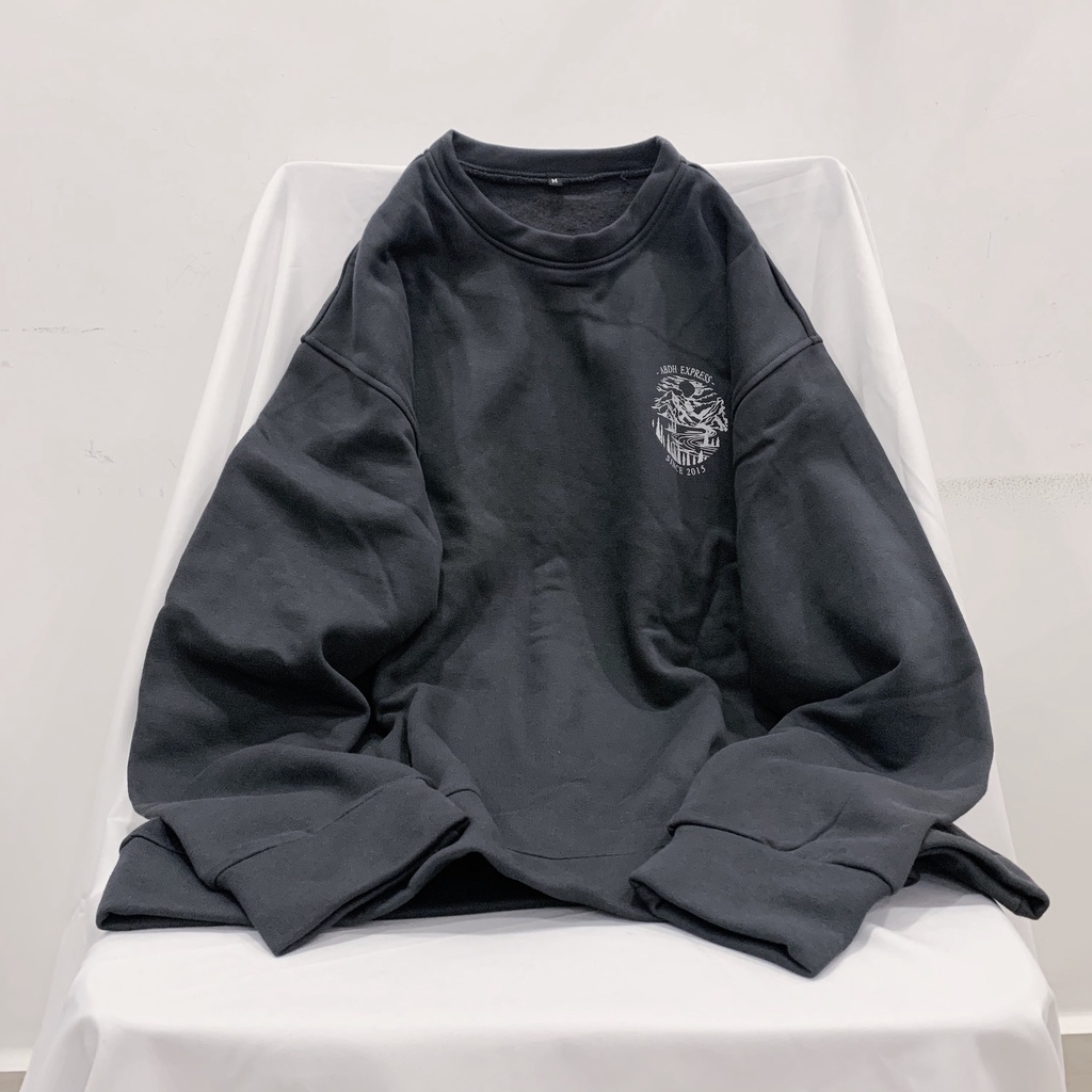 Áo sweater nỉ bông tay dài unisex homies in hình Mountain