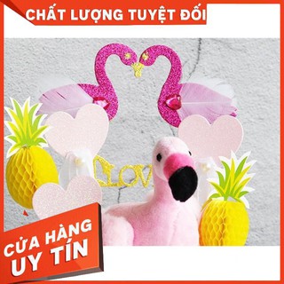 Móc khóa hồng hạc - bông trang trí