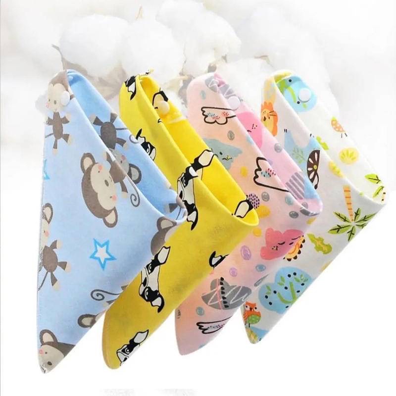 Khăn yếm tam giác cotton có cúc bấm cho bé yêu-Hàng cao cấp