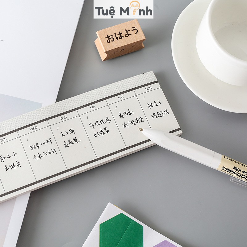 Tập 50 tờ note thời khoá biểu xinh xắn tiện lợi, giấy ghi chú lập kế hoạch planner Vpp Tuệ Minh