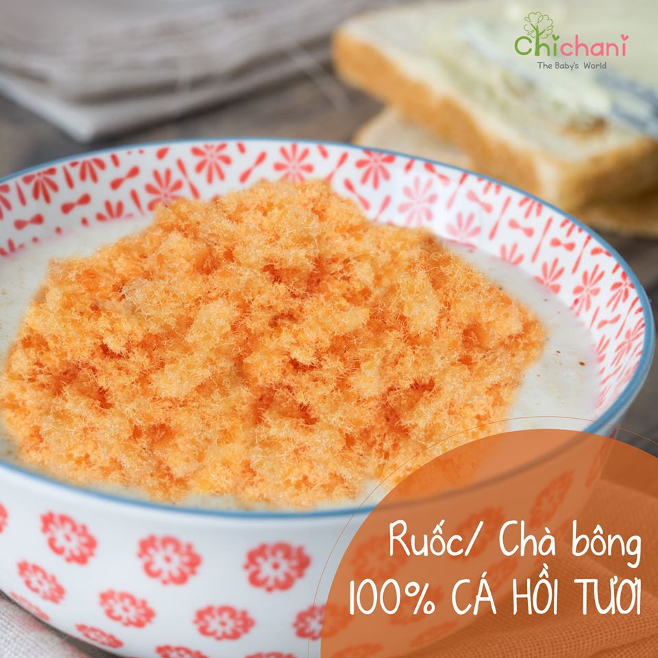 Ruốc/Chà Bông cá hồi ăn dặm cho bé trên 6m+ 100% tươi nguyên chất handmade - HSD 1 tháng