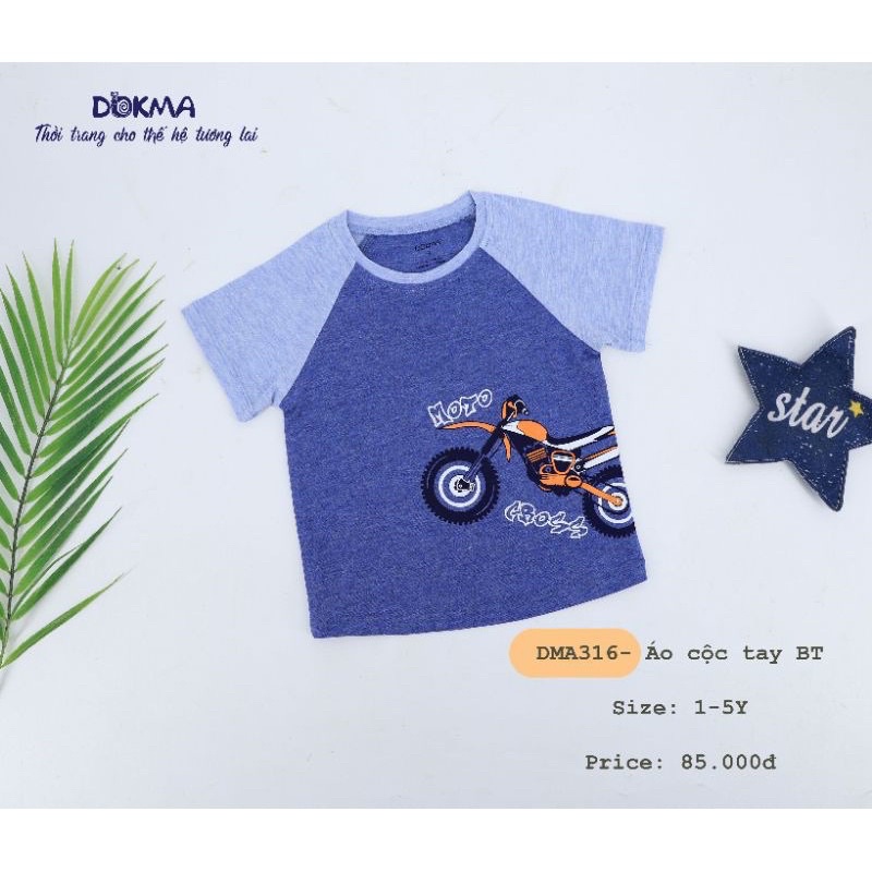 Áo cộc tay sợi tre bé trai Dokma DMA316 (Sz 1-5Y)