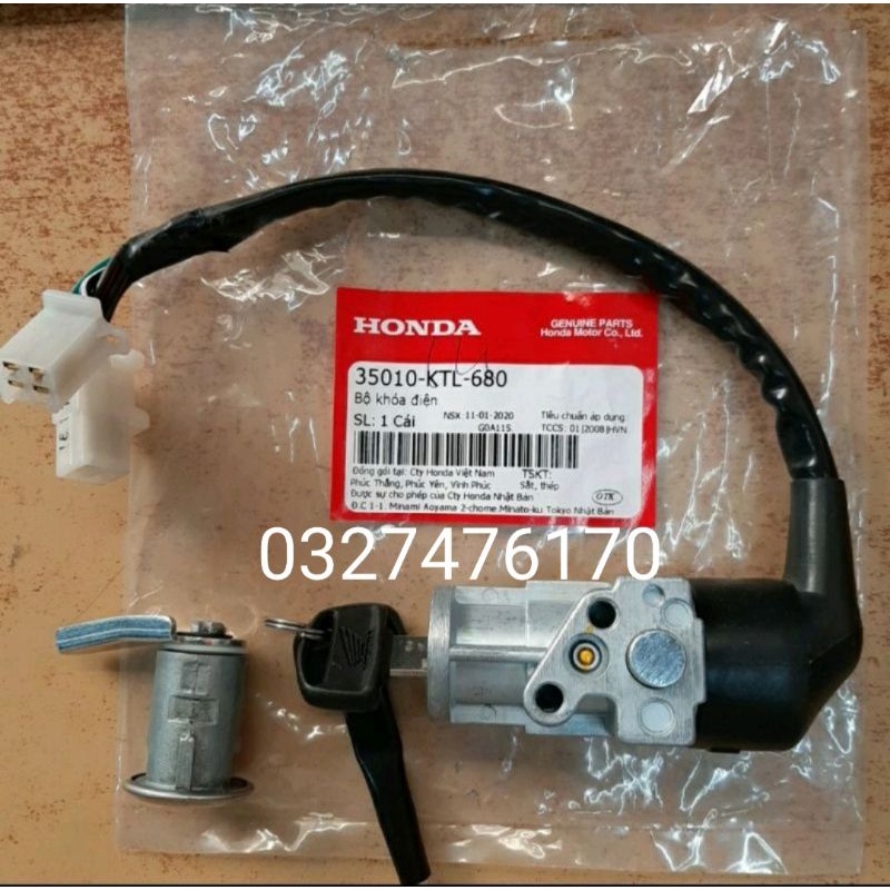 Bộ ổ khóa điện xe Wave A đời 2007-2016 zin honda