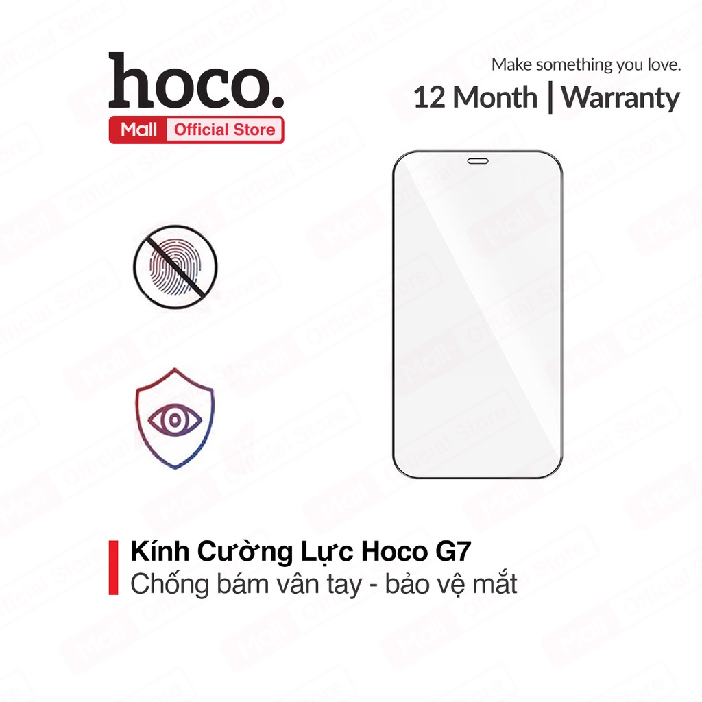 Kính cường lực Hoco G7 cho iPhone X/XS/11Pro full màn hình 9H chống bám vân tay, bảo vệ mắt