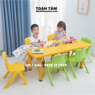 Bàn học cho bé nhựa nhập khẩu 6 chổ