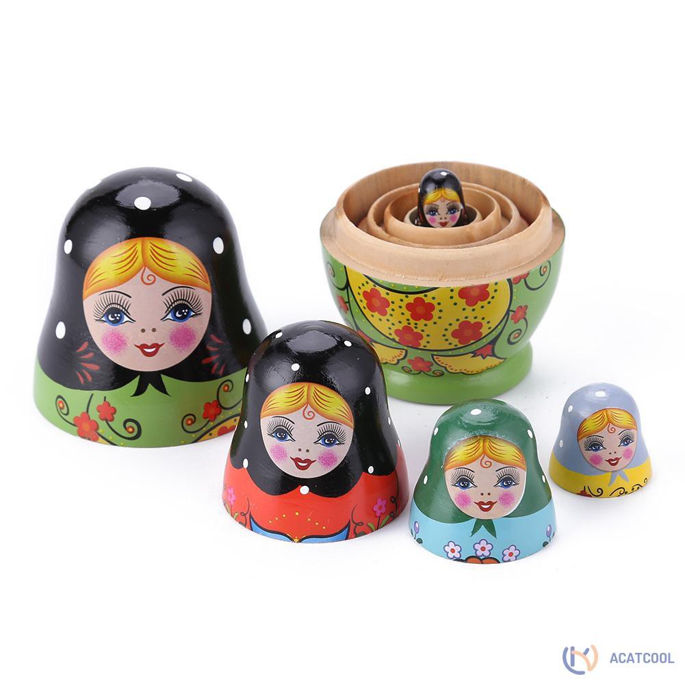 1 Bộ Búp Bê Nga Matryoshka Bằng Gỗ