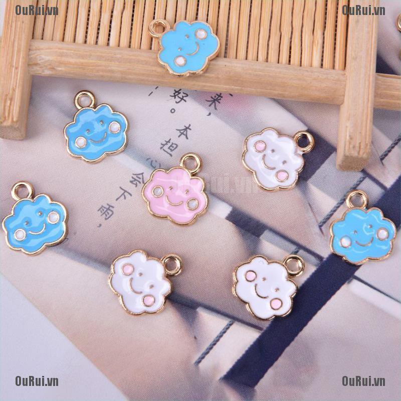 Bộ Mặt Dây Chuyền Hình Đám Mây Tráng Men Độc Đáo