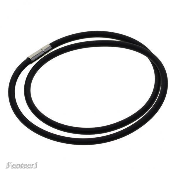 Set 2 vòng cổ cao su màu đen đơn giản 60cm