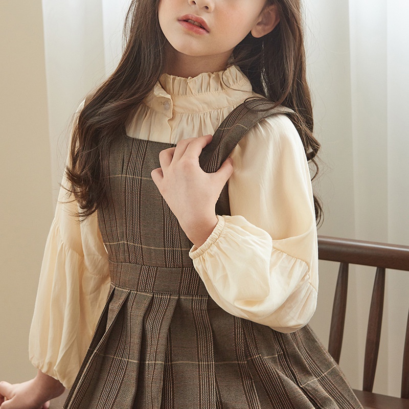 Váy bé gái Marke Dress công chúa mặc cùng áo lót thô cao cổ mang phong cách thanh lịch và hoài cổ