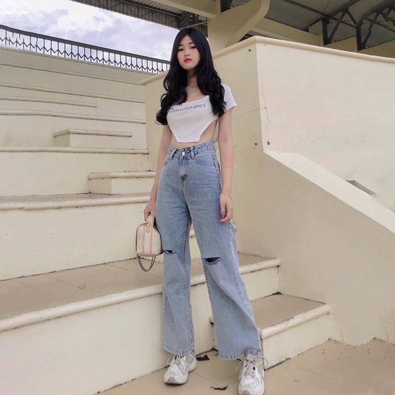 Áo thun lửng ngắn tay in chữ đính đá thời trang dành cho nữ