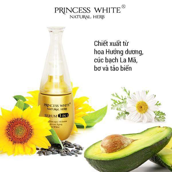 TINH CHẤT SERUM 3IN1 DƯỠNG TRẮNG DA PRINCESS WHITE -CẤP ẨM ,MỜ NÁM , MỜ THÂM | BigBuy360 - bigbuy360.vn