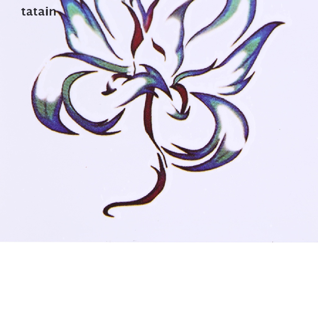 [TAT] Waterproof Temporary Tattoo Stickers Nine Tail Fox Water Transfer flash tatoo CVX